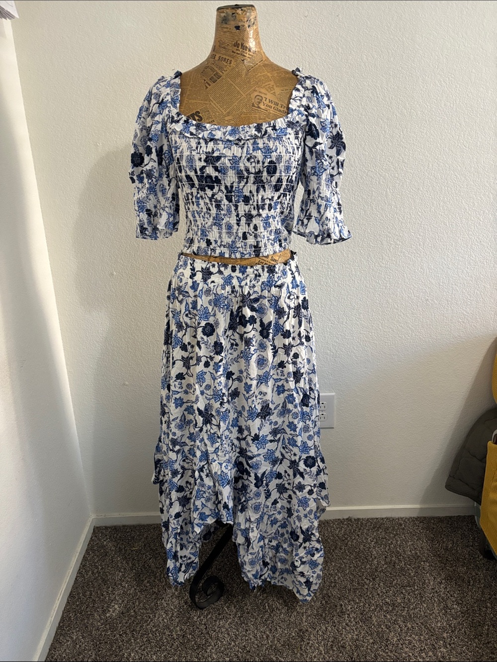 Misa two piece floral skirt set M/L boho lightweight USA Rayon/Cotton Y2K fall